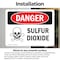 Signmission Sulfur Dioxide Danger Sign, Vinyl Decal, 10in W x 7in L, 2PK OS-2PACK-DS-D-710-L-2421 - alternate 2